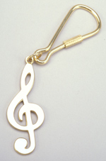 treble clef on a key ring